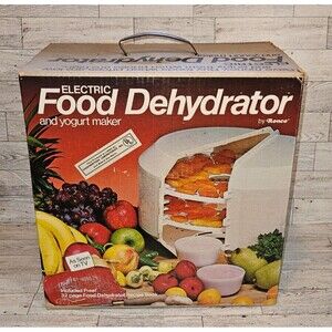 Vintage Ronco Electric 2 Tray Food Dehydrator And Yogurt Maker Unused, Tested.